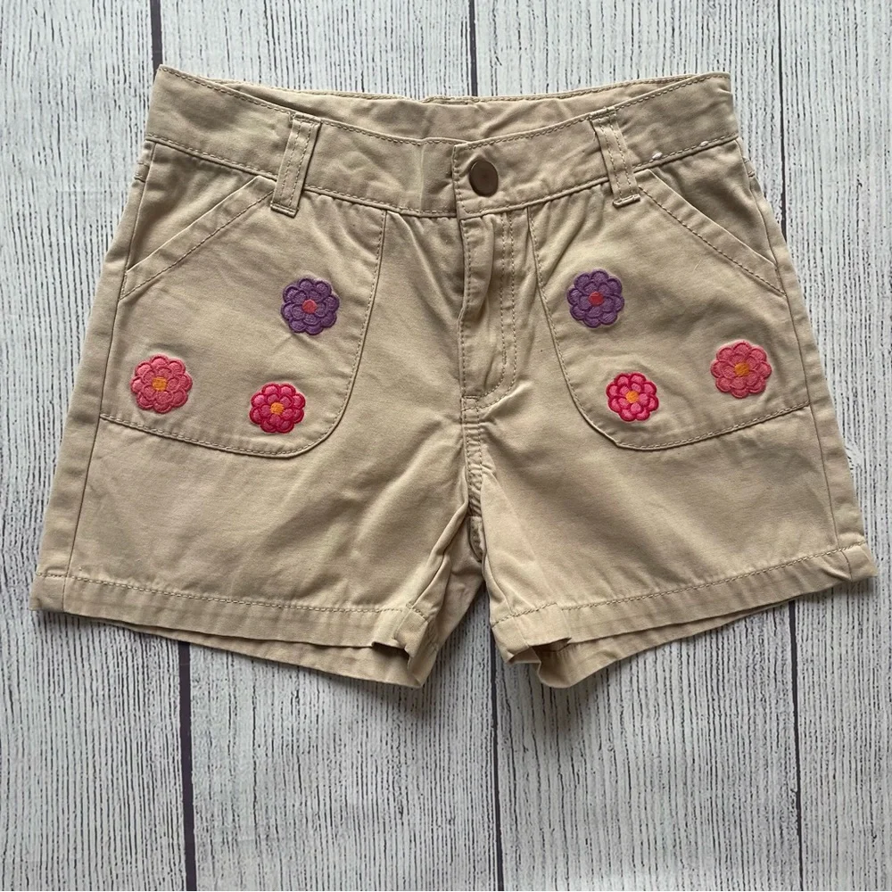 Gymboree Flower Khaki Shorts size 8